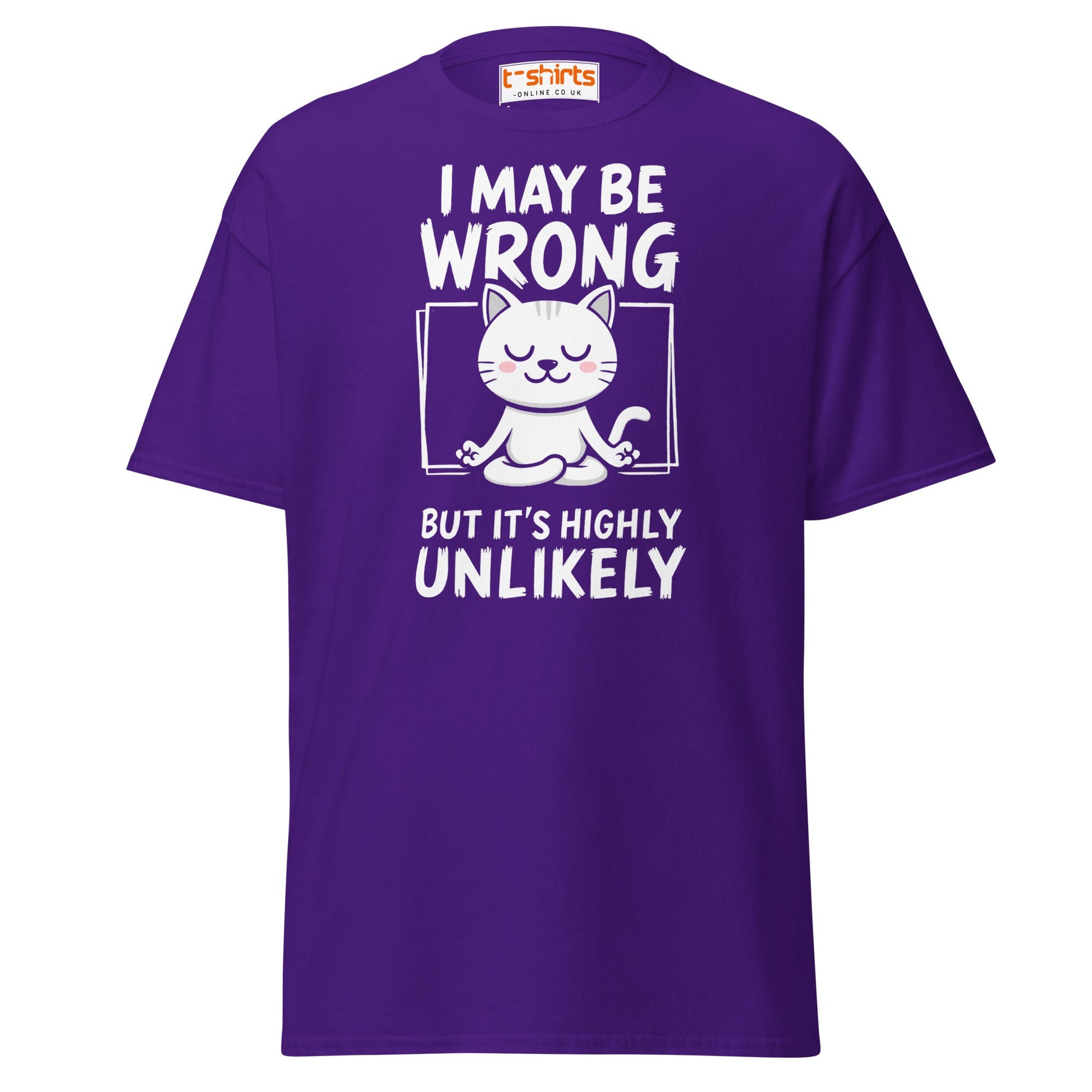 Meditating Cat T-Shirt – Funny Confidence Quote Tee - Purple - T-Shirts Online