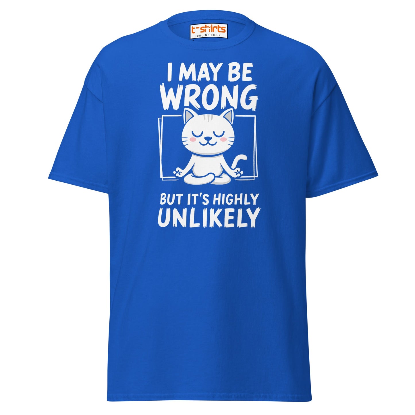 Meditating Cat T-Shirt – Funny Confidence Quote Tee - Royal - T-Shirts Online