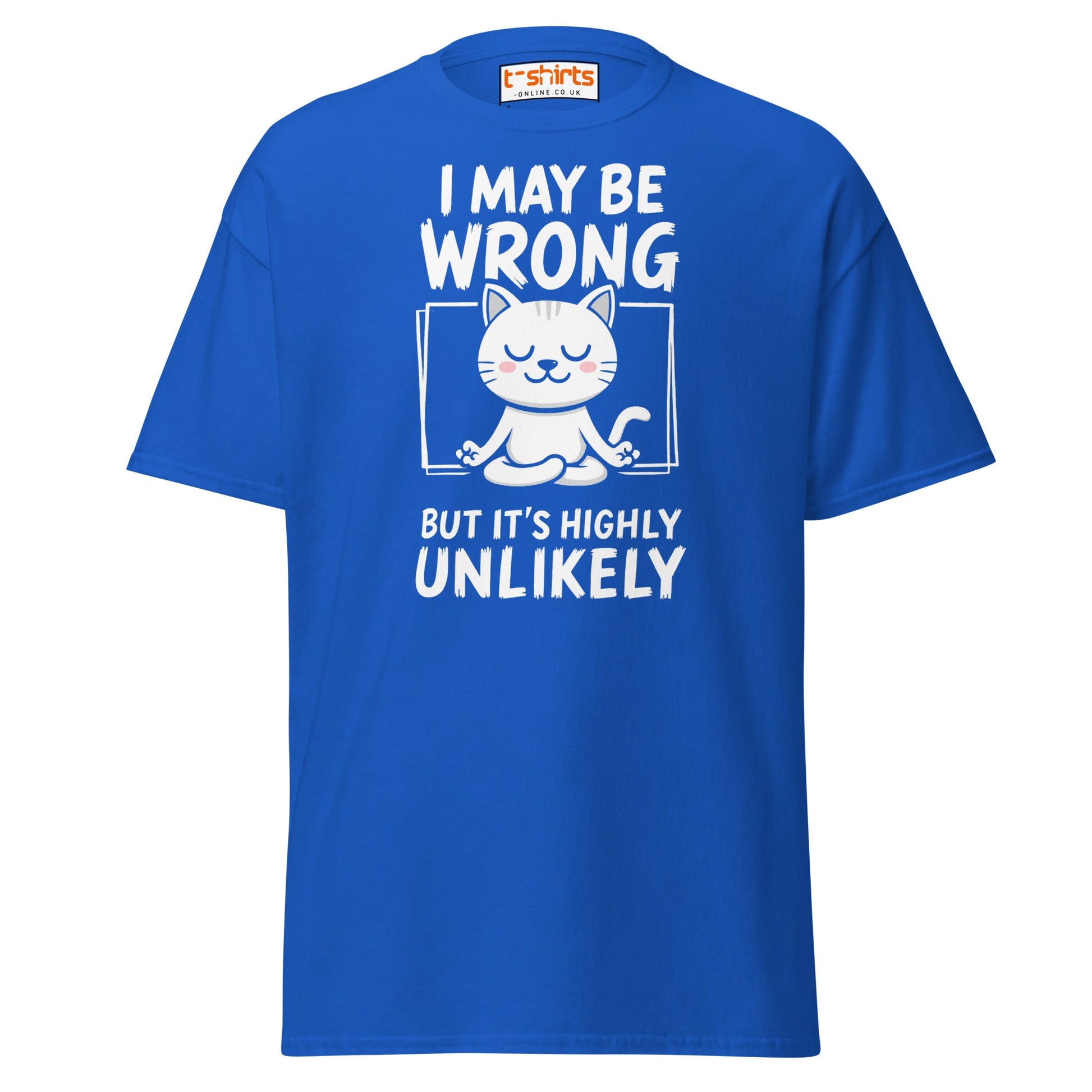 Meditating Cat T-Shirt – Funny Confidence Quote Tee - Royal - T-Shirts Online