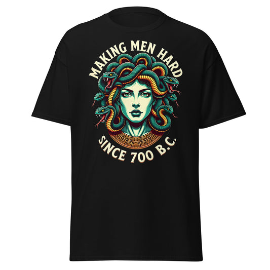 Medusa Making Men Hard Since 700 BC – Funny Myth T-Shirt - Black - T-Shirts Online