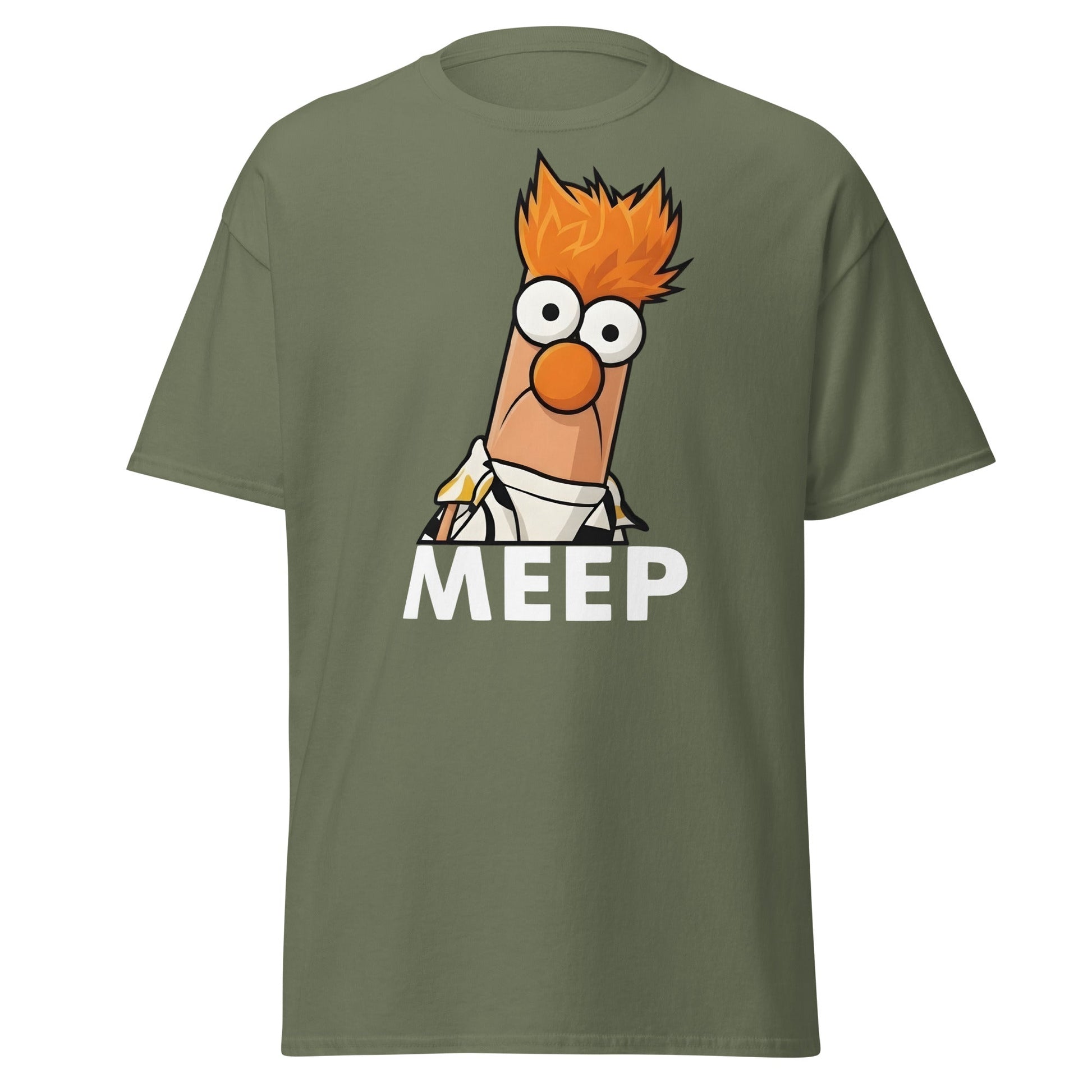 Meep Beaker Muppet Inspired Graphic T-Shirt - Funny Tee - Military Green - T-Shirts Online