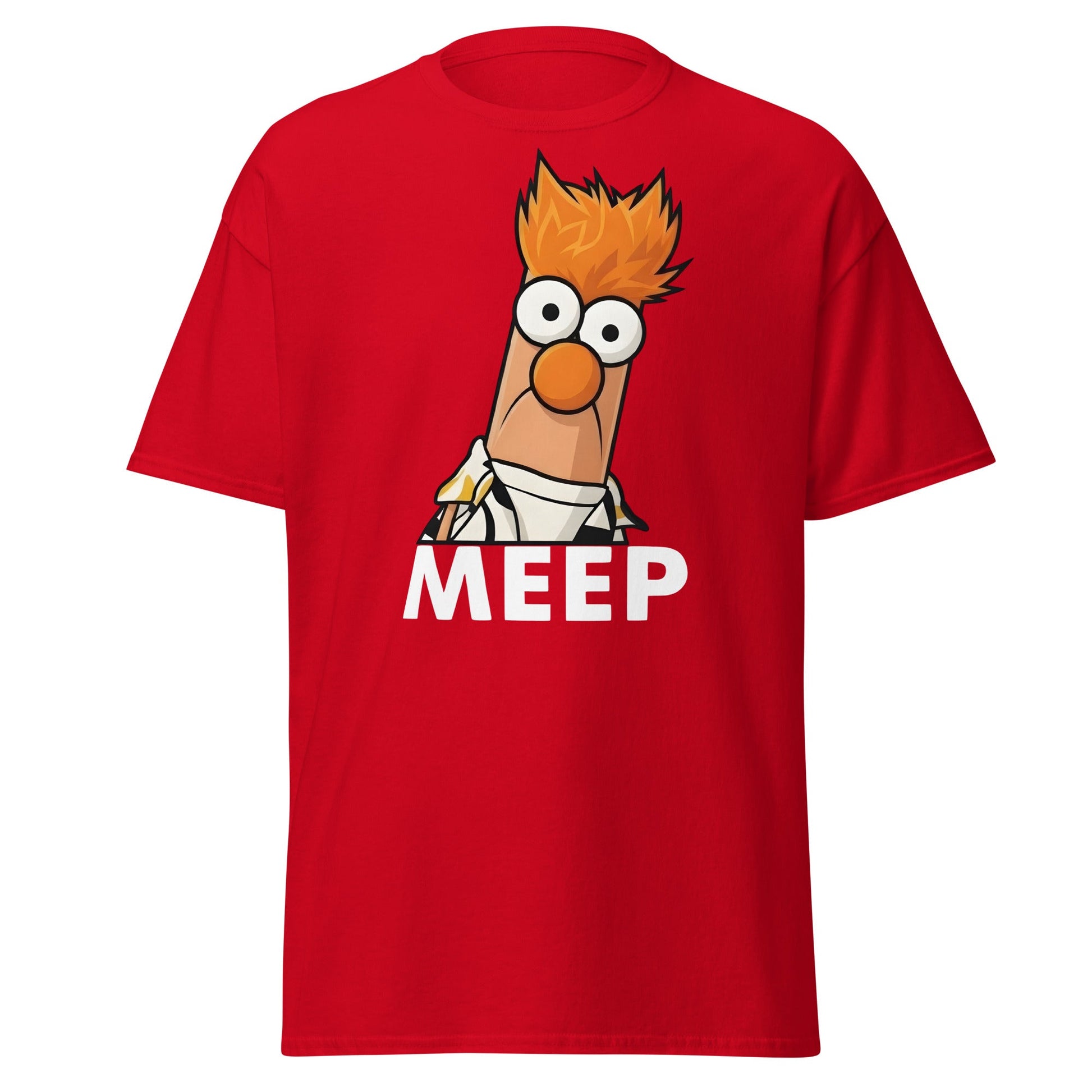 Meep Beaker Muppet Inspired Graphic T-Shirt - Funny Tee - Red - T-Shirts Online