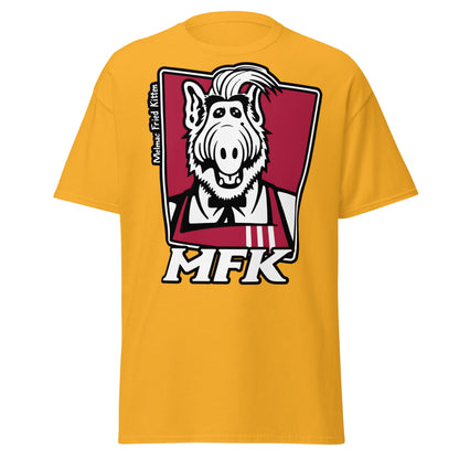 Melmac Fried Kitten MFK T-Shirt - ALF Parody Tee - Gold - T-Shirts Online