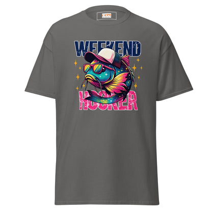 Men's Fishing T-Shirt | Weekend Hooker Tee - Charcoal - T-Shirts Online