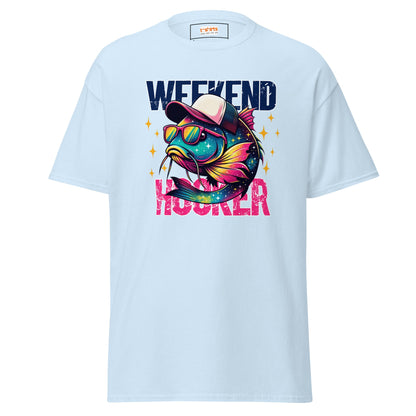 Men's Fishing T-Shirt | Weekend Hooker Tee - Light Blue - T-Shirts Online