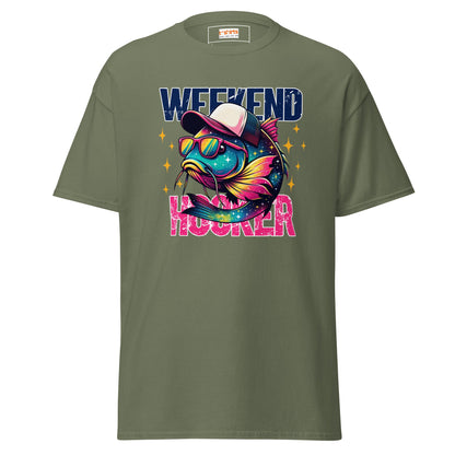 Men's Fishing T-Shirt | Weekend Hooker Tee - Military Green - T-Shirts Online