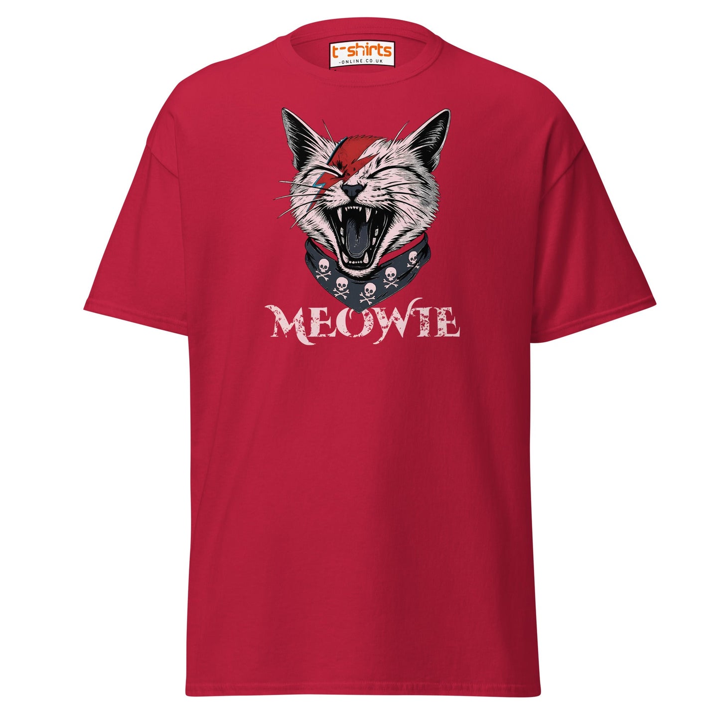 Meowie Cat T-Shirt | Funny Rock Parody Tee - Cardinal - T-Shirts Online