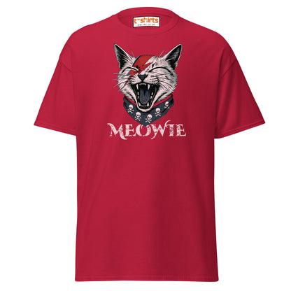 Meowie Cat T-Shirt | Funny Rock Parody Tee - Cardinal - T-Shirts Online