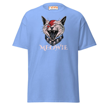 Meowie Cat T-Shirt | Funny Rock Parody Tee - Carolina Blue - T-Shirts Online