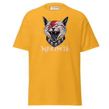 Meowie Cat T-Shirt | Funny Rock Parody Tee - Gold - T-Shirts Online