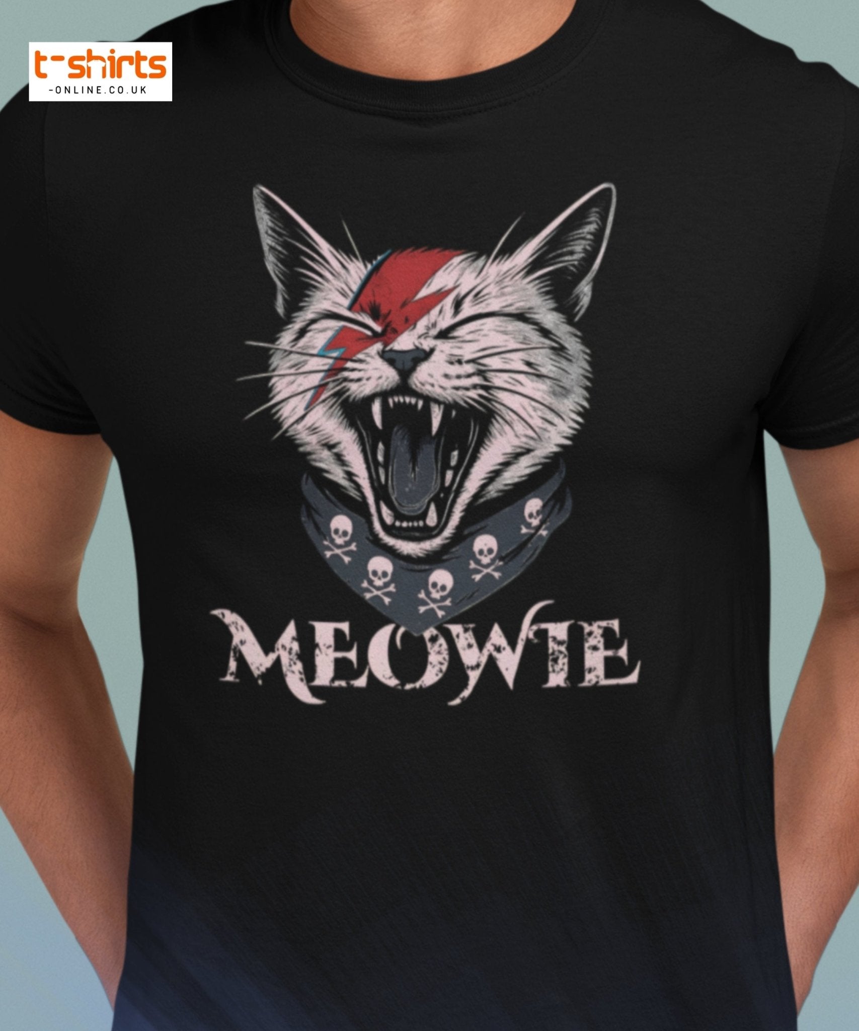 Meowie Cat T-Shirt | Funny Rock Parody Tee - Maroon - T-Shirts Online