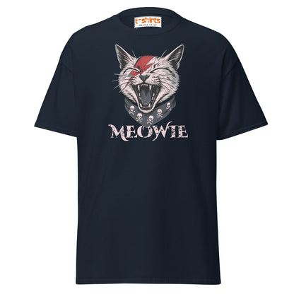Meowie Cat T-Shirt | Funny Rock Parody Tee - Navy - T-Shirts Online