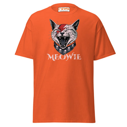 Meowie Cat T-Shirt | Funny Rock Parody Tee - Orange - T-Shirts Online