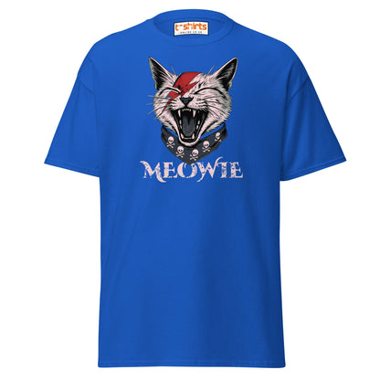 Meowie Cat T-Shirt | Funny Rock Parody Tee - Royal - T-Shirts Online