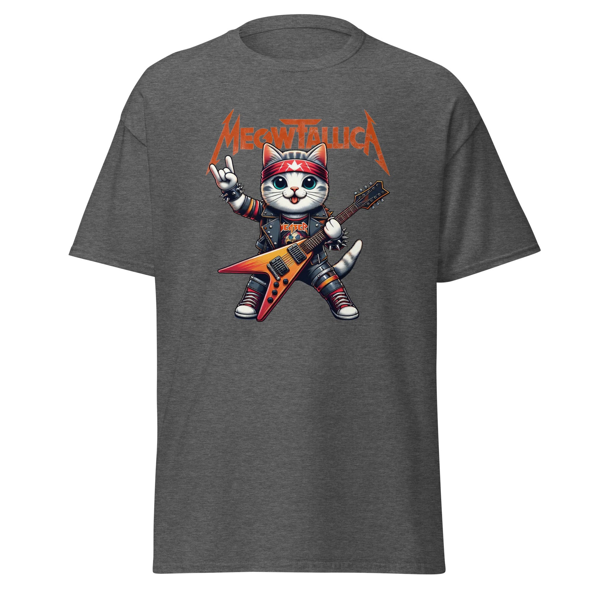 Meowtallica 2 | Cat T-Shirt - Dark Heather - T-Shirts Online