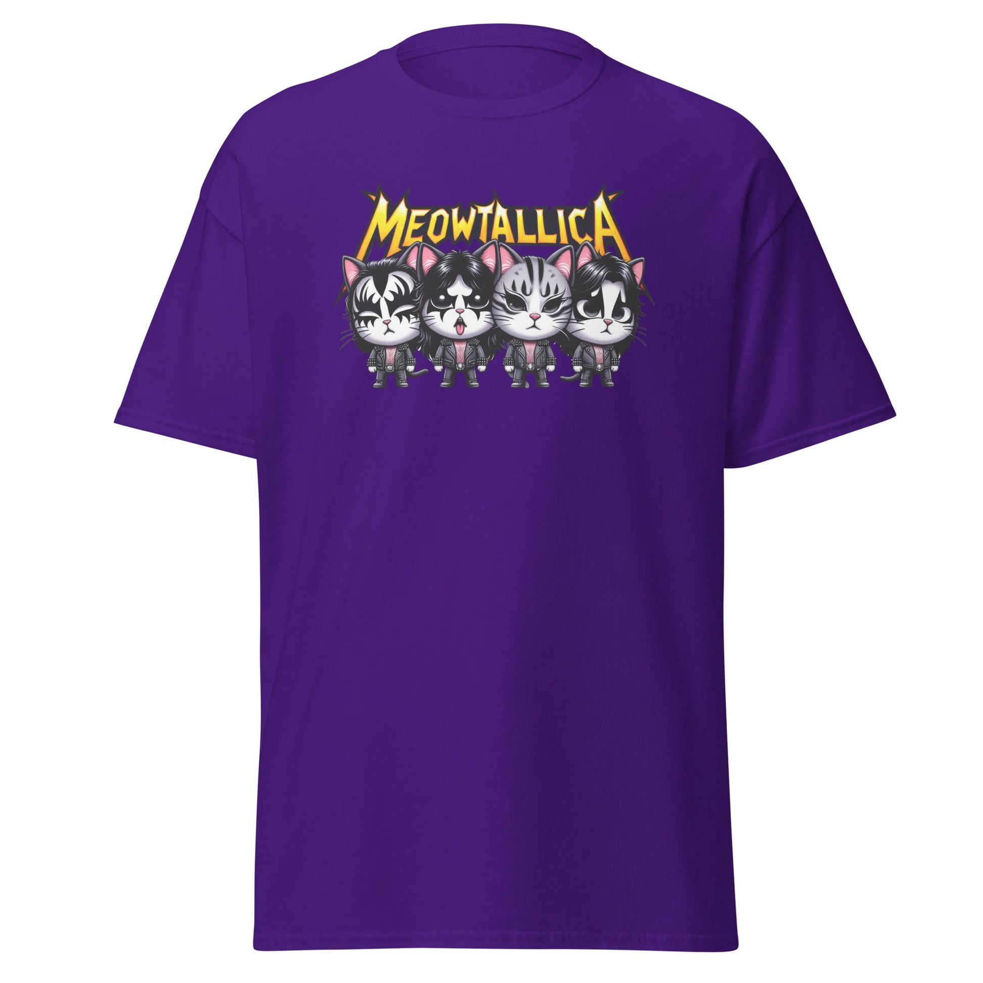 Meowtallica | Cat T-Shirt - Purple - T-Shirts Online