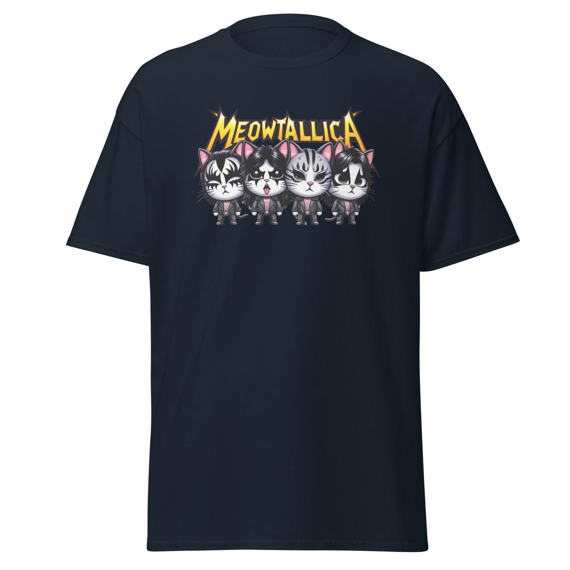 Meowtallica | Cat T-Shirt - Navy - T-Shirts Online