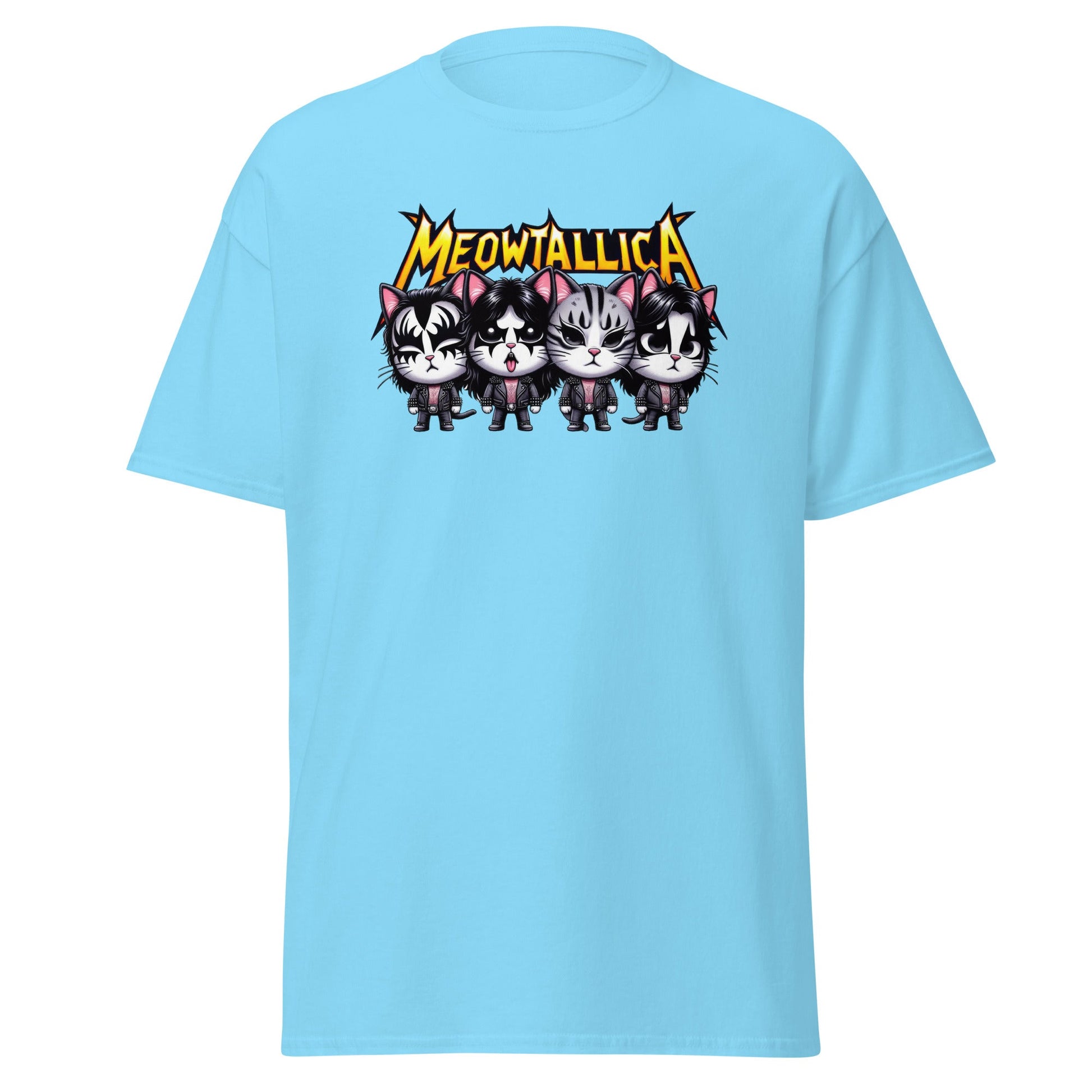 Meowtallica | Cat T-Shirt - Sky - T-Shirts Online