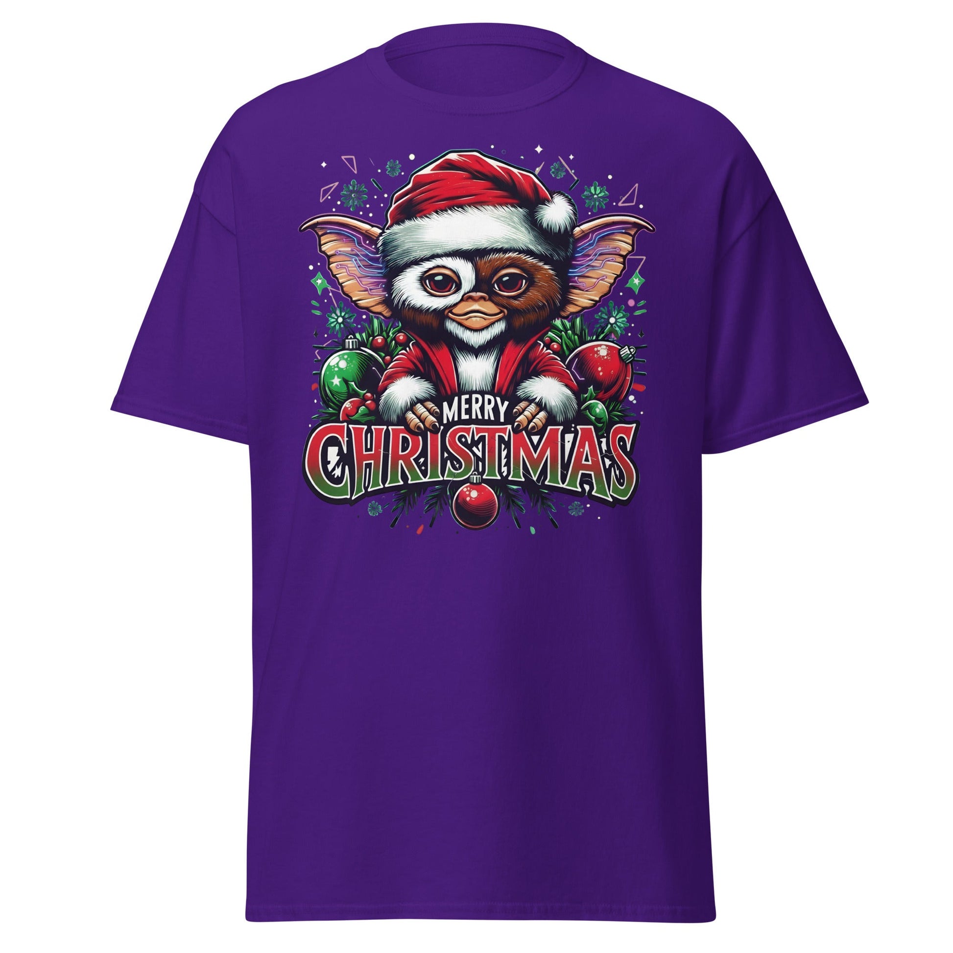Merry Christmas Gremlin T-Shirt | Gizmo Holiday Tee - Purple - T-Shirts Online