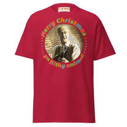 Merry Christmas Ya Filthy Animal Retro Movie T-Shirt - Cardinal - T-Shirts Online