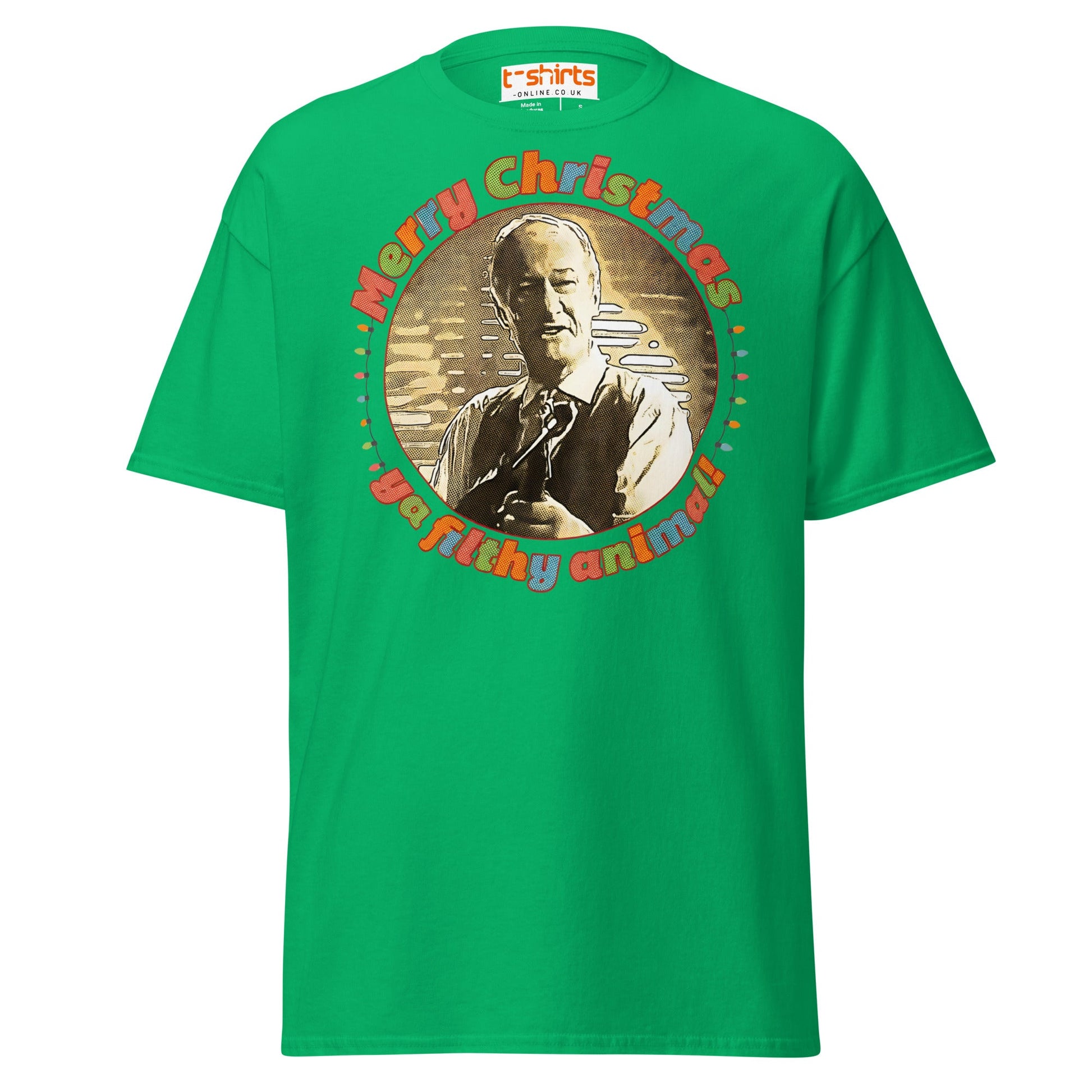 Merry Christmas Ya Filthy Animal Retro Movie T-Shirt - Irish Green - T-Shirts Online