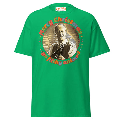 Merry Christmas Ya Filthy Animal Retro Movie T-Shirt - Irish Green - T-Shirts Online