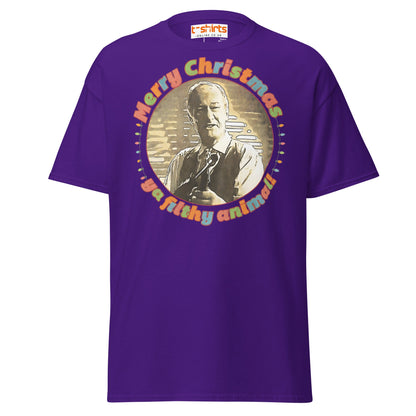 Merry Christmas Ya Filthy Animal Retro Movie T-Shirt - Purple - T-Shirts Online