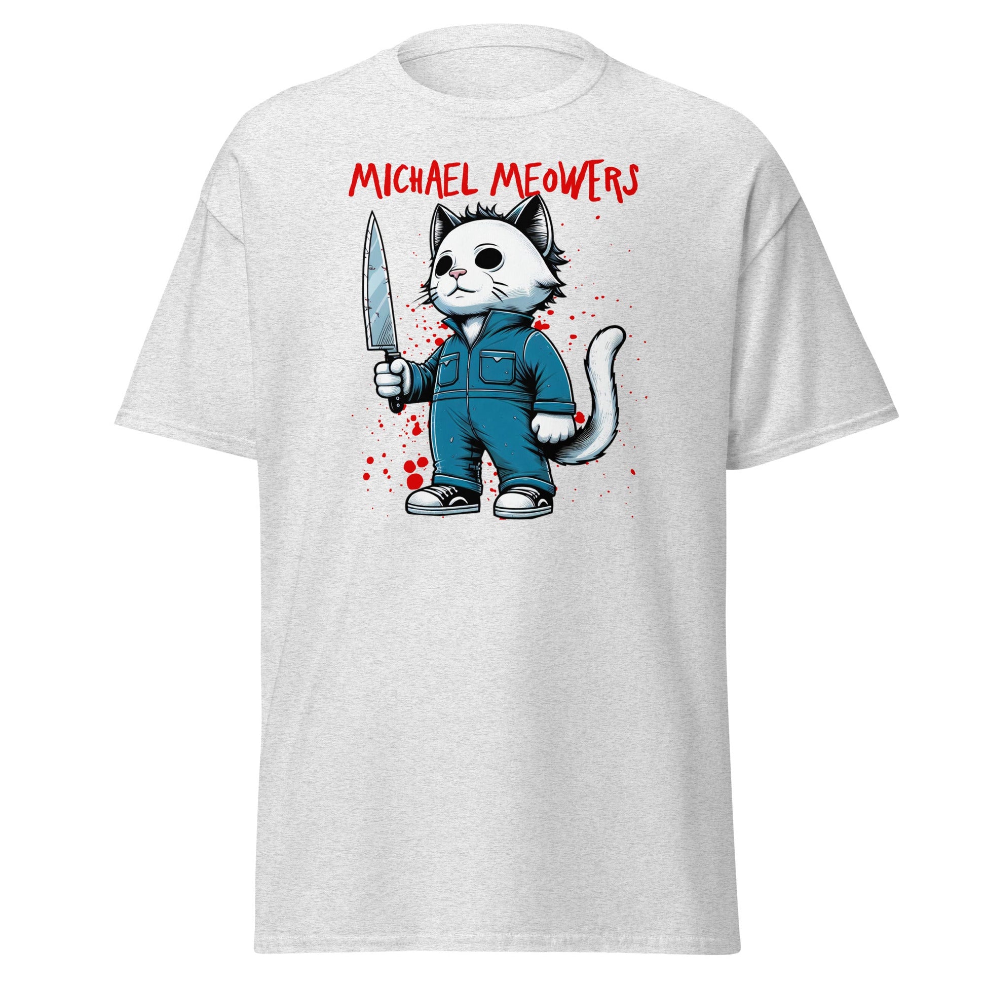 Michael Meowers | Halloween Cat T-Shirt - Ash - T-Shirts Online