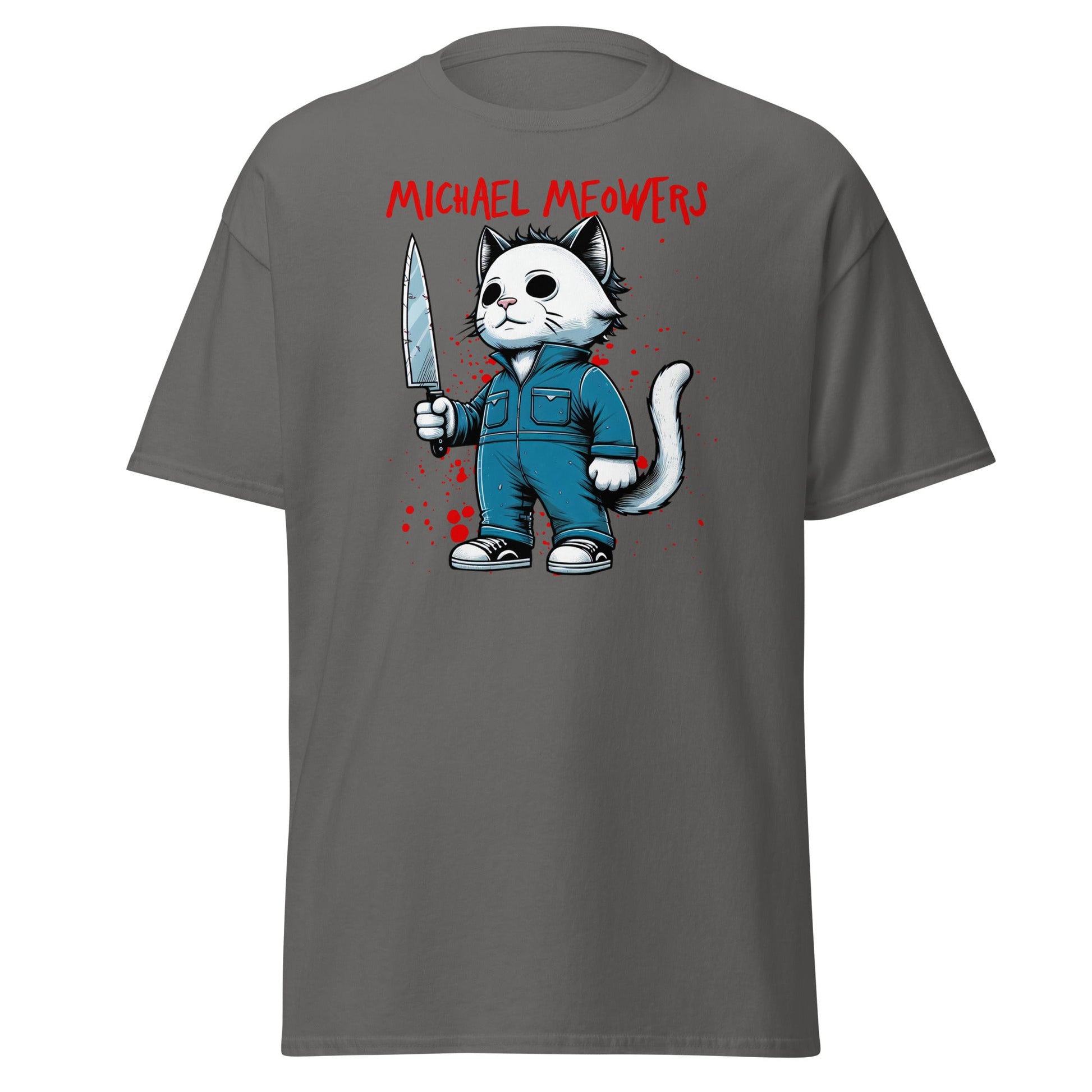 Michael Meowers | Halloween Cat T-Shirt - Charcoal - T-Shirts Online