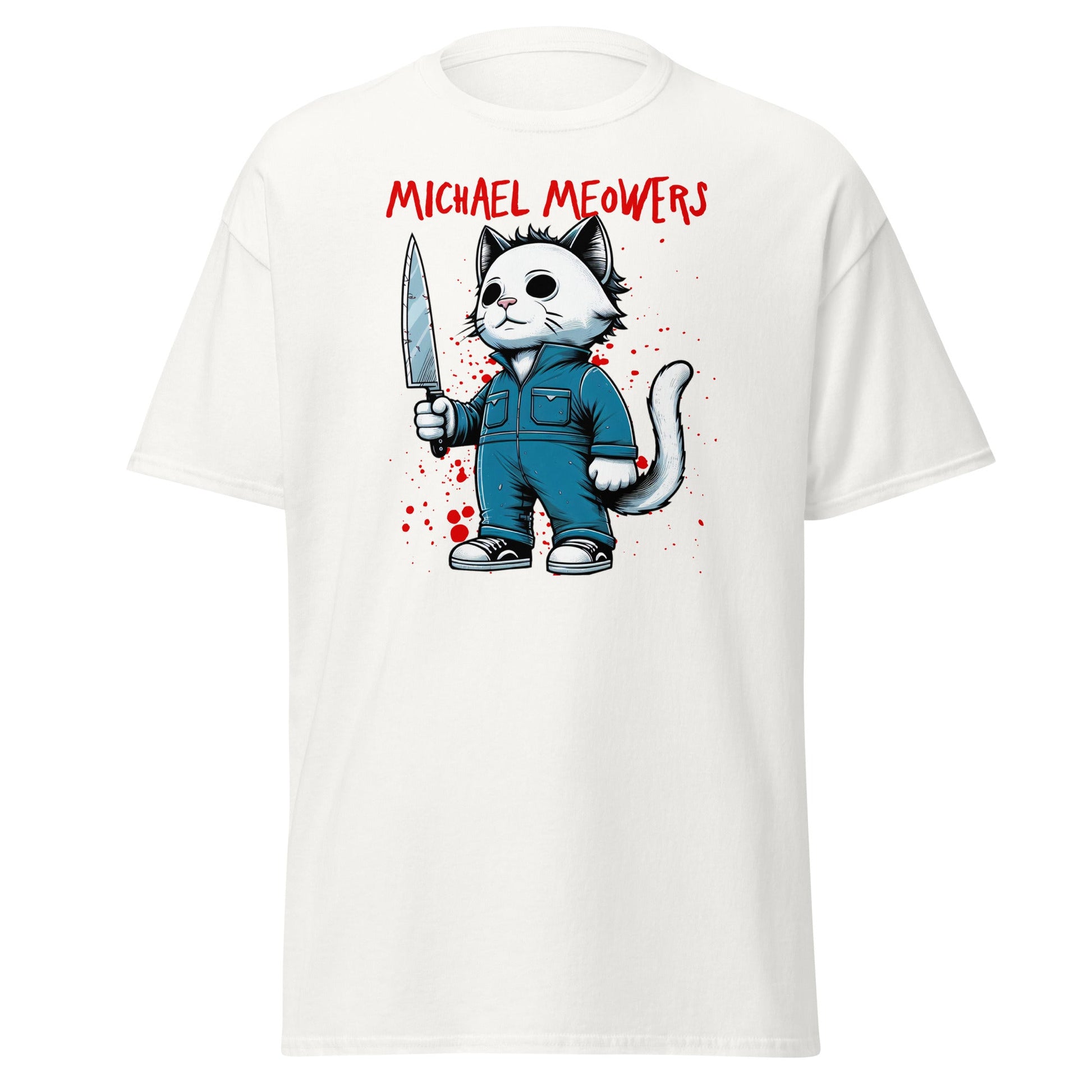 Michael Meowers | Halloween Cat T-Shirt - White - T-Shirts Online
