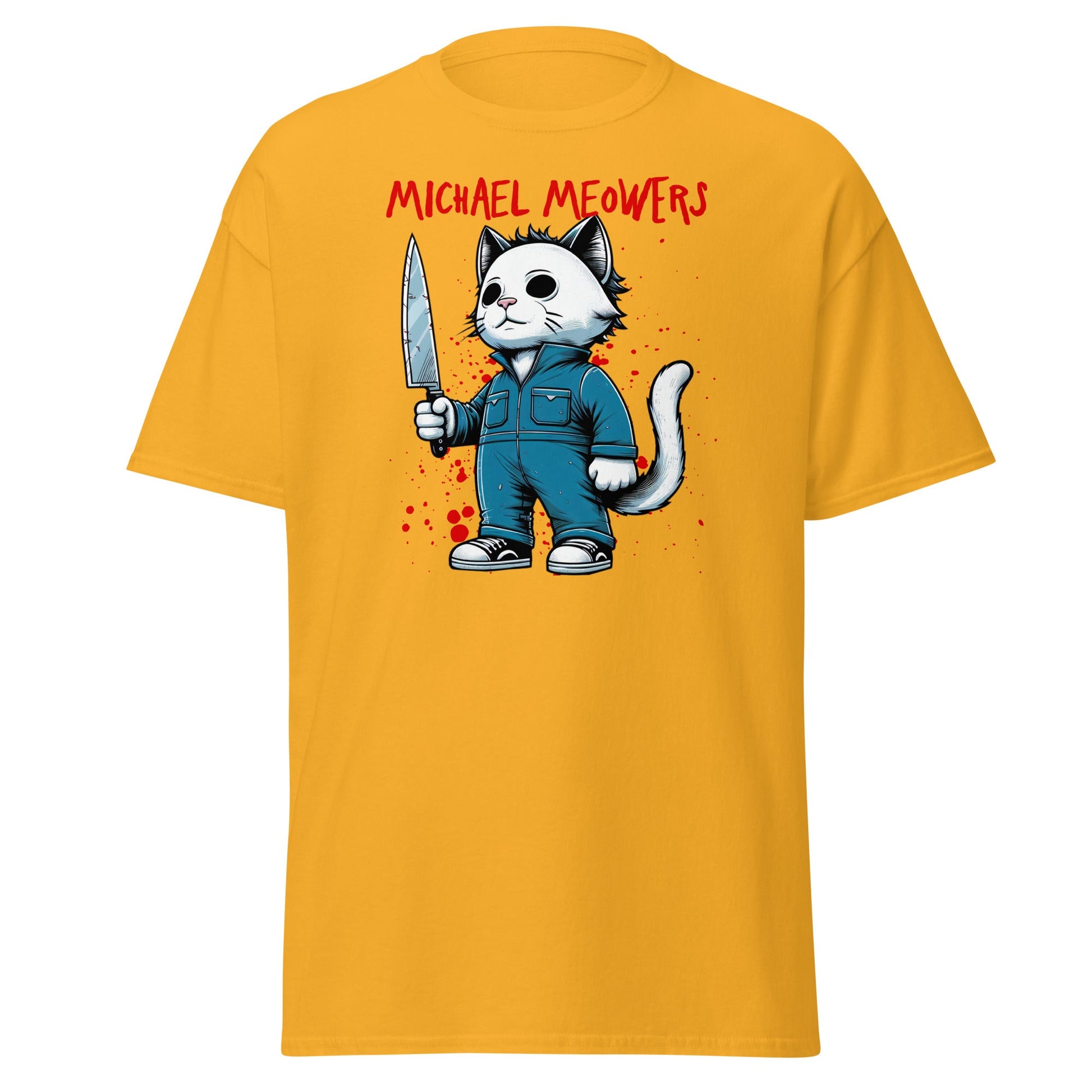 Michael Meowers | Halloween Cat T-Shirt - Gold - T-Shirts Online