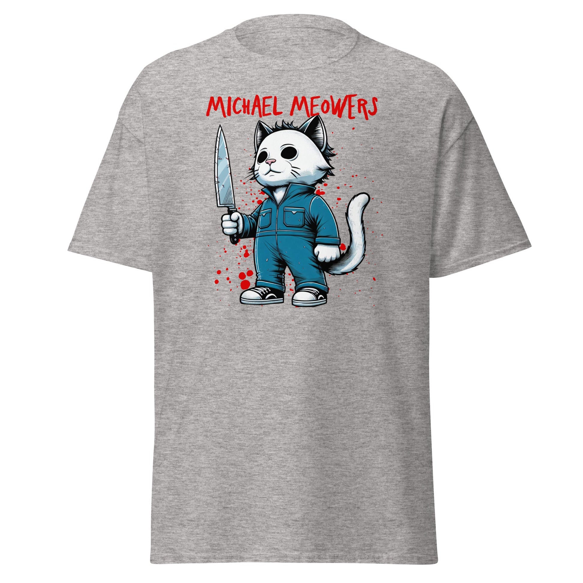 Michael Meowers | Halloween Cat T-Shirt - Sport Grey - T-Shirts Online