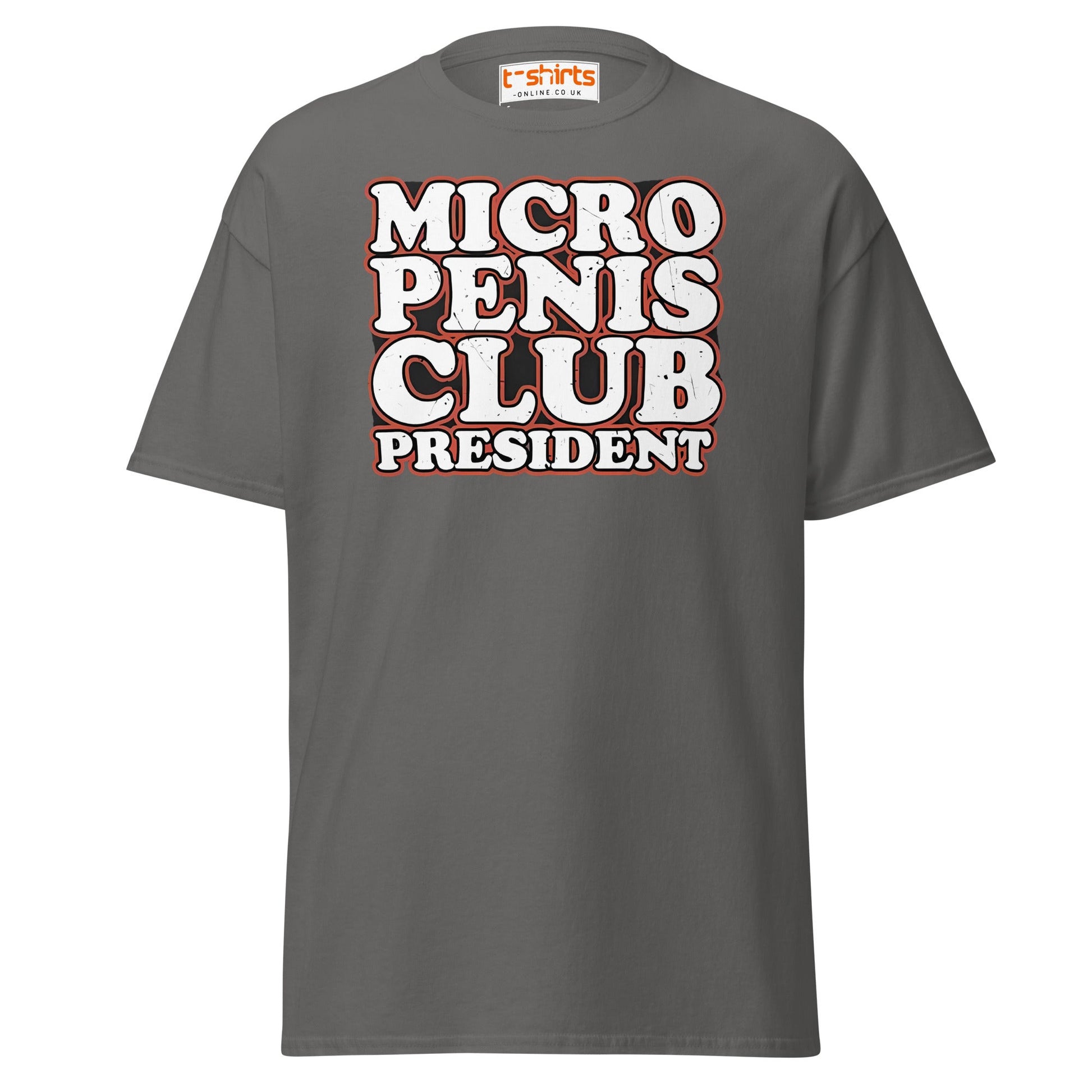 Micro Penis Club President T-Shirt | Funny Adult Tee - Charcoal - T-Shirts Online