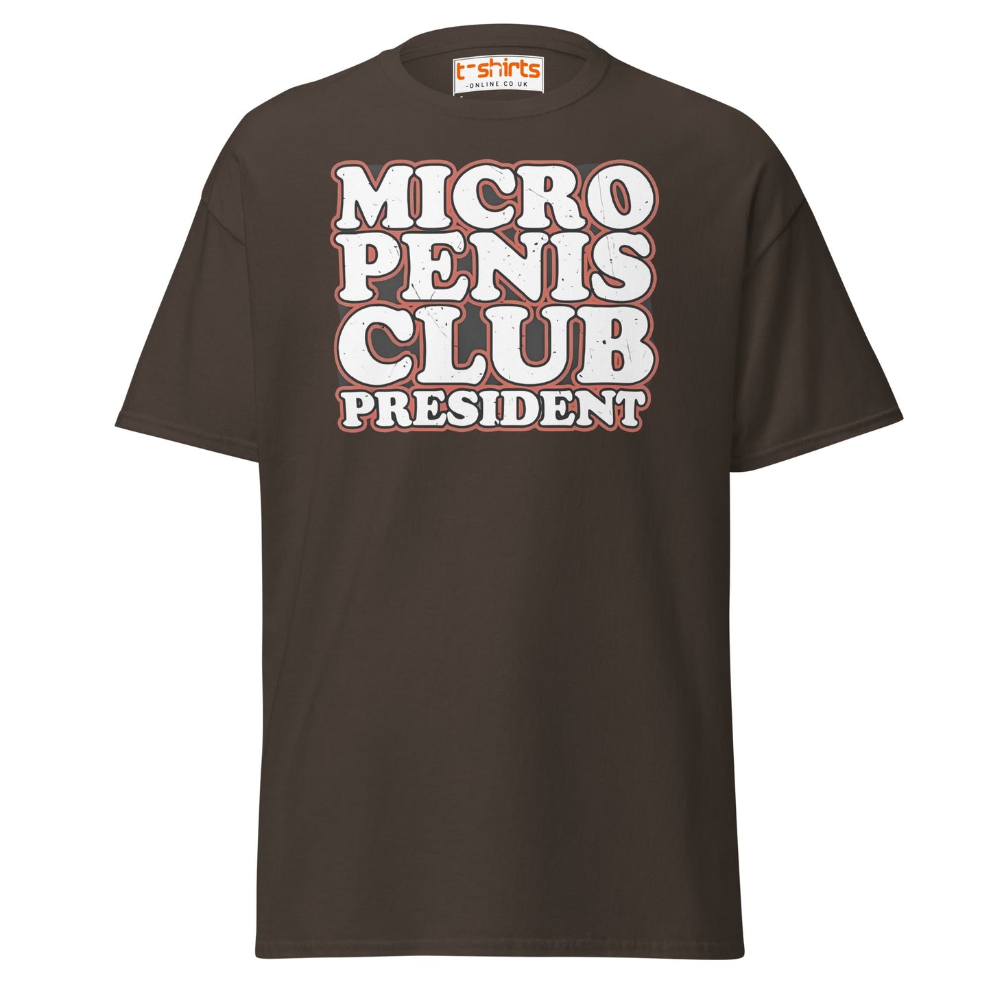 Micro Penis Club President T-Shirt | Funny Adult Tee - Dark Chocolate - T-Shirts Online