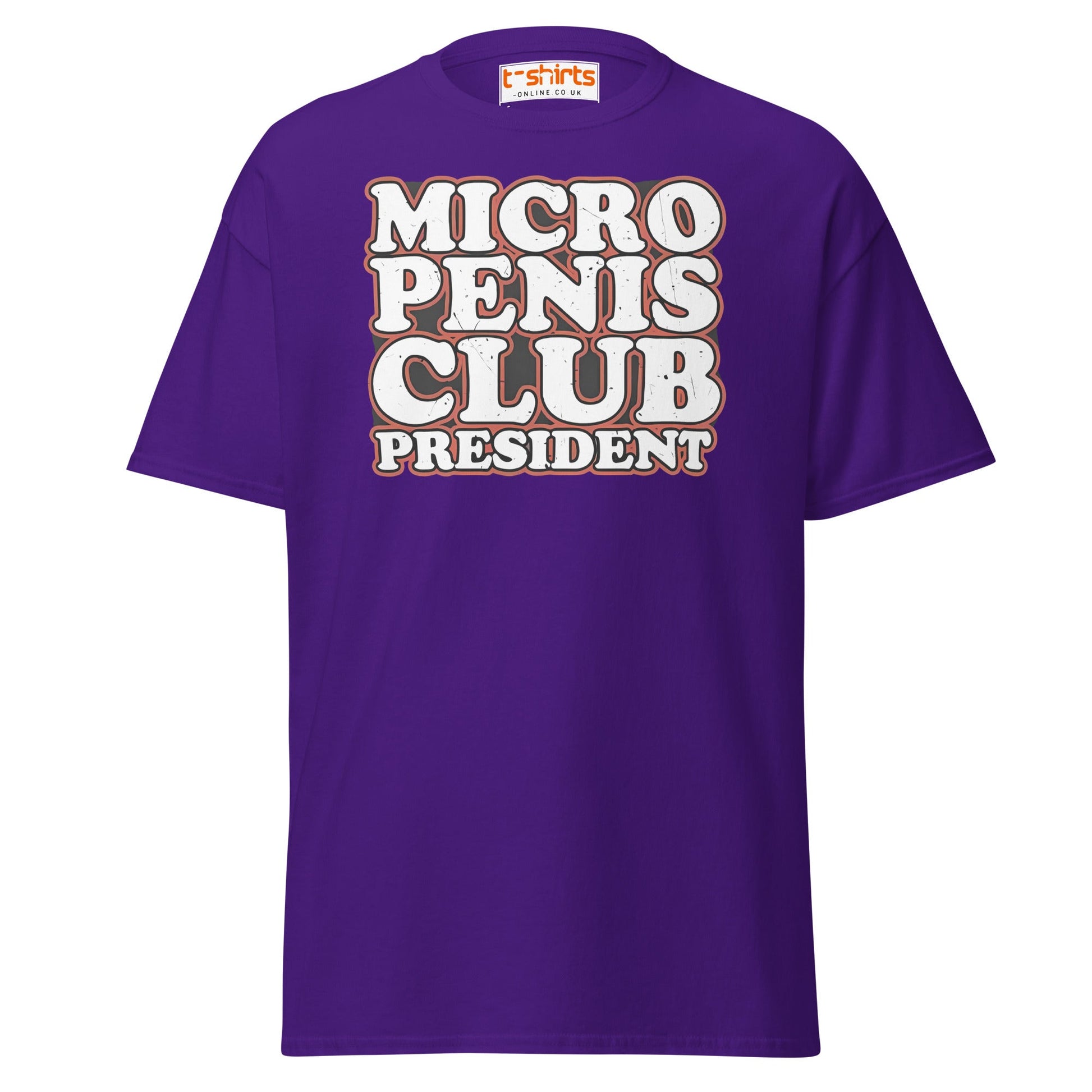 Micro Penis Club President T-Shirt | Funny Adult Tee - Purple - T-Shirts Online