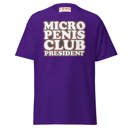 Micro Penis Club President T-Shirt | Funny Adult Tee - Purple - T-Shirts Online