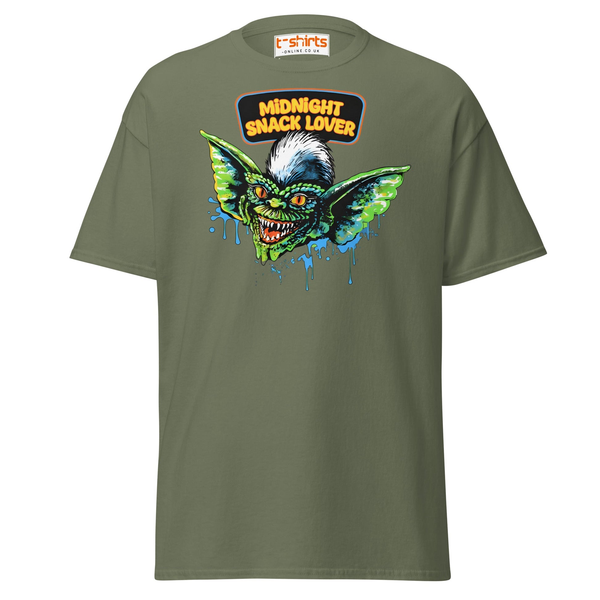 Midnight Snack Lover T-Shirt | Gremlins Movie Monster - Military Green - T-Shirts Online