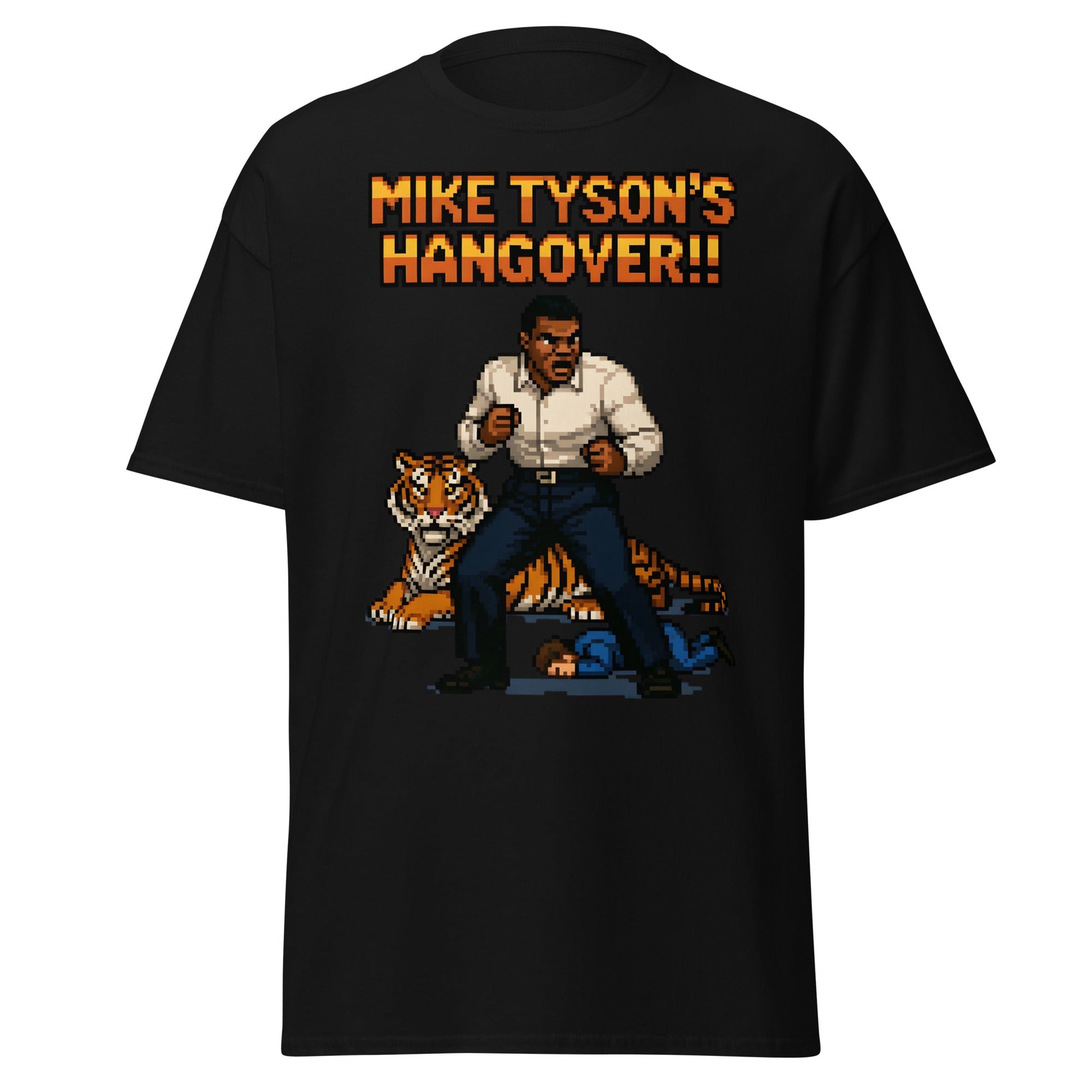 Mike Tyson's Hangover T-Shirt | Retro Pixel Art Gaming Tee - Black - T-Shirts Online