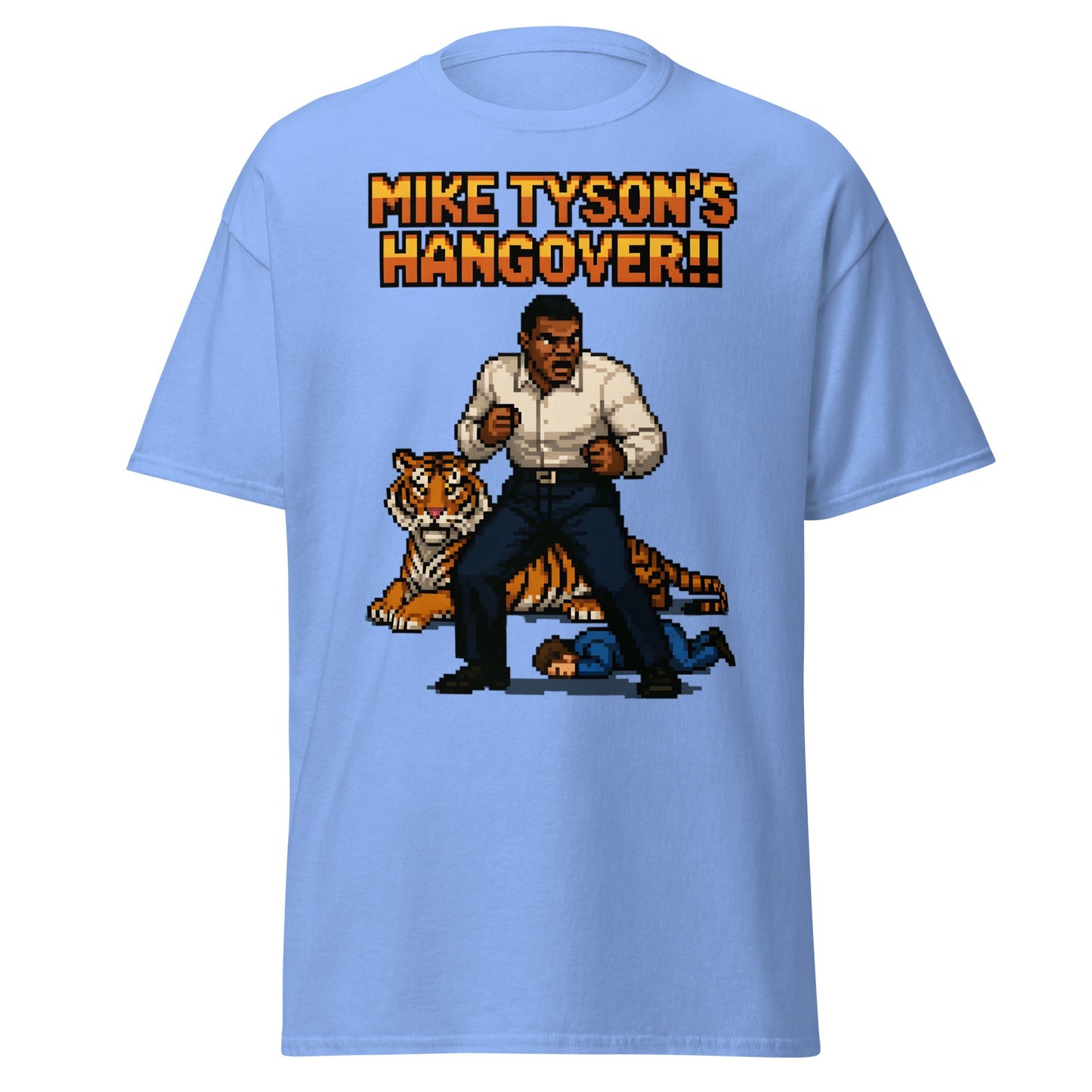 Mike Tyson's Hangover T-Shirt | Retro Pixel Art Gaming Tee - Carolina Blue - T-Shirts Online