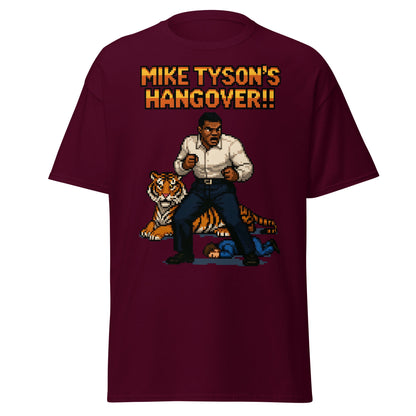 Mike Tyson's Hangover T-Shirt | Retro Pixel Art Gaming Tee - Maroon - T-Shirts Online