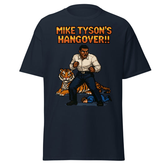 Mike Tyson's Hangover T-Shirt | Retro Pixel Art Gaming Tee - Navy - T-Shirts Online