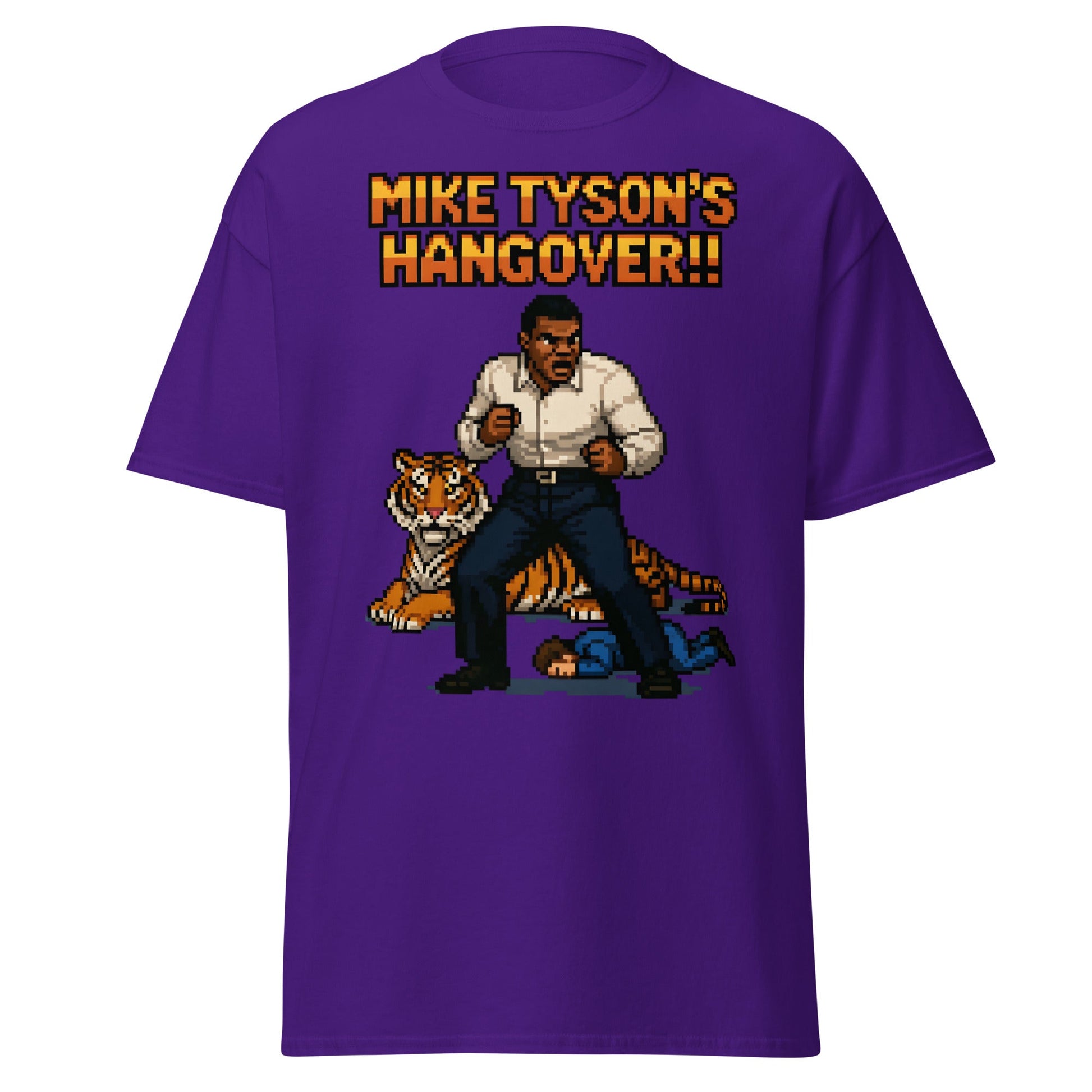 Mike Tyson's Hangover T-Shirt | Retro Pixel Art Gaming Tee - Purple - T-Shirts Online