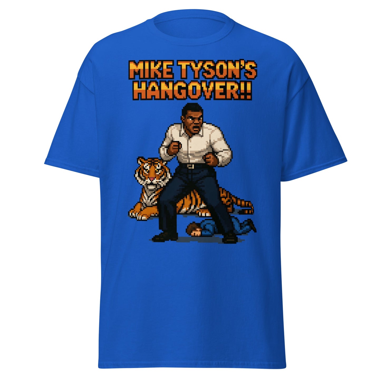 Mike Tyson's Hangover T-Shirt | Retro Pixel Art Gaming Tee - Royal - T-Shirts Online