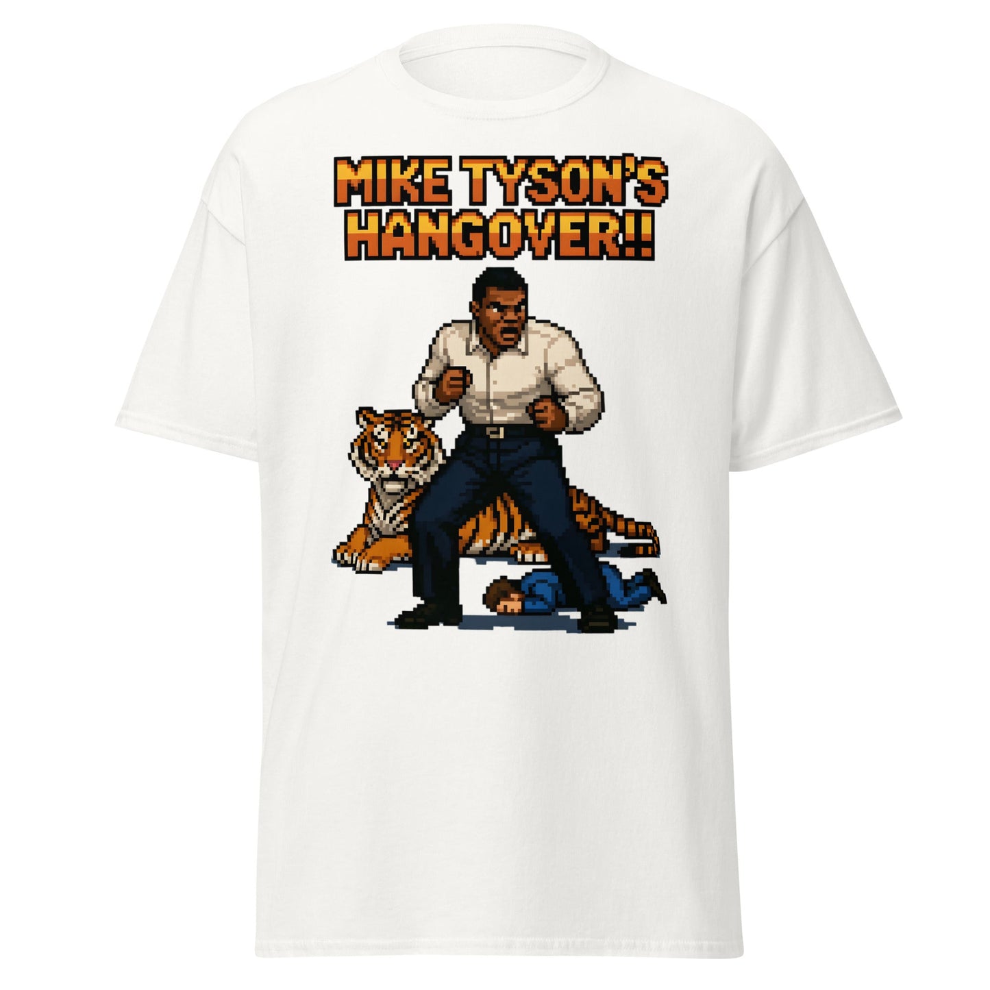 Mike Tyson's Hangover T-Shirt | Retro Pixel Art Gaming Tee - White - T-Shirts Online