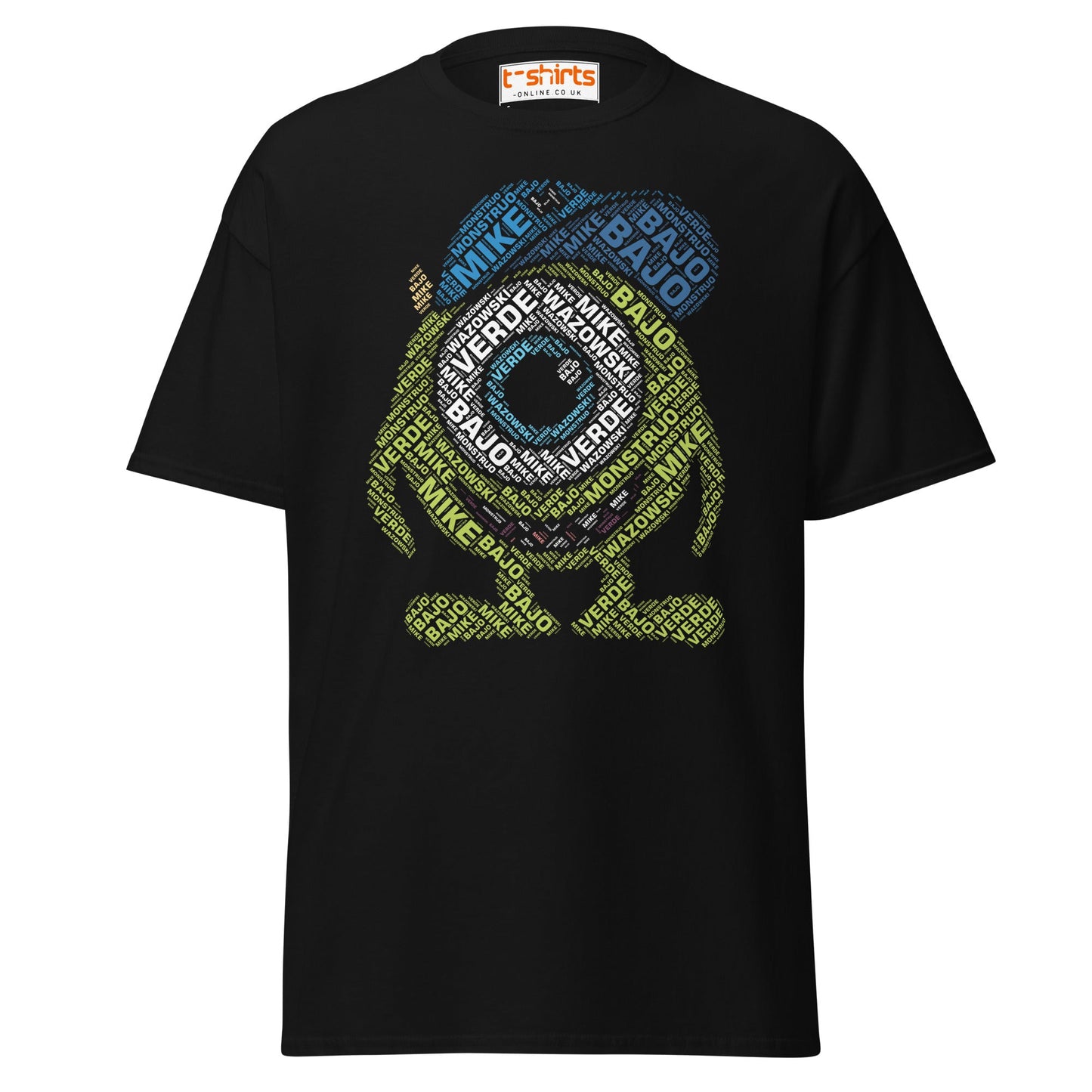 Mike Wazowski Word Art T-Shirt - Black - T-Shirts Online