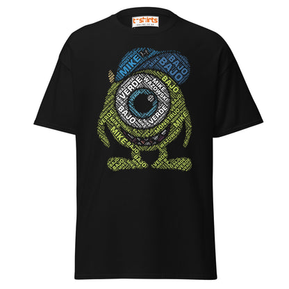 Mike Wazowski Word Art T-Shirt - Black - T-Shirts Online