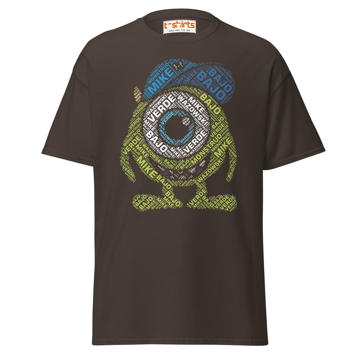 Mike Wazowski Word Art T-Shirt - Dark Chocolate - T-Shirts Online