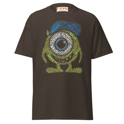 Mike Wazowski Word Art T-Shirt - Dark Chocolate - T-Shirts Online
