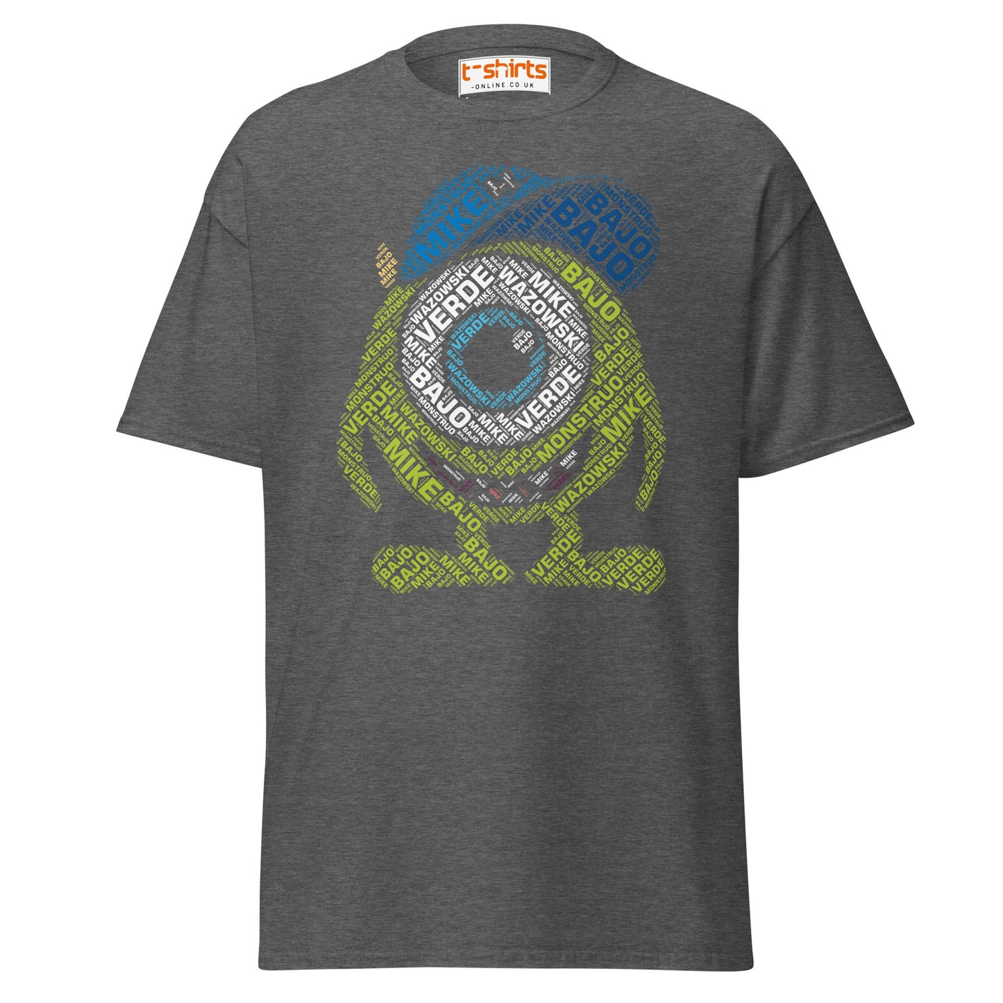 Mike Wazowski Word Art T-Shirt - Dark Heather - T-Shirts Online