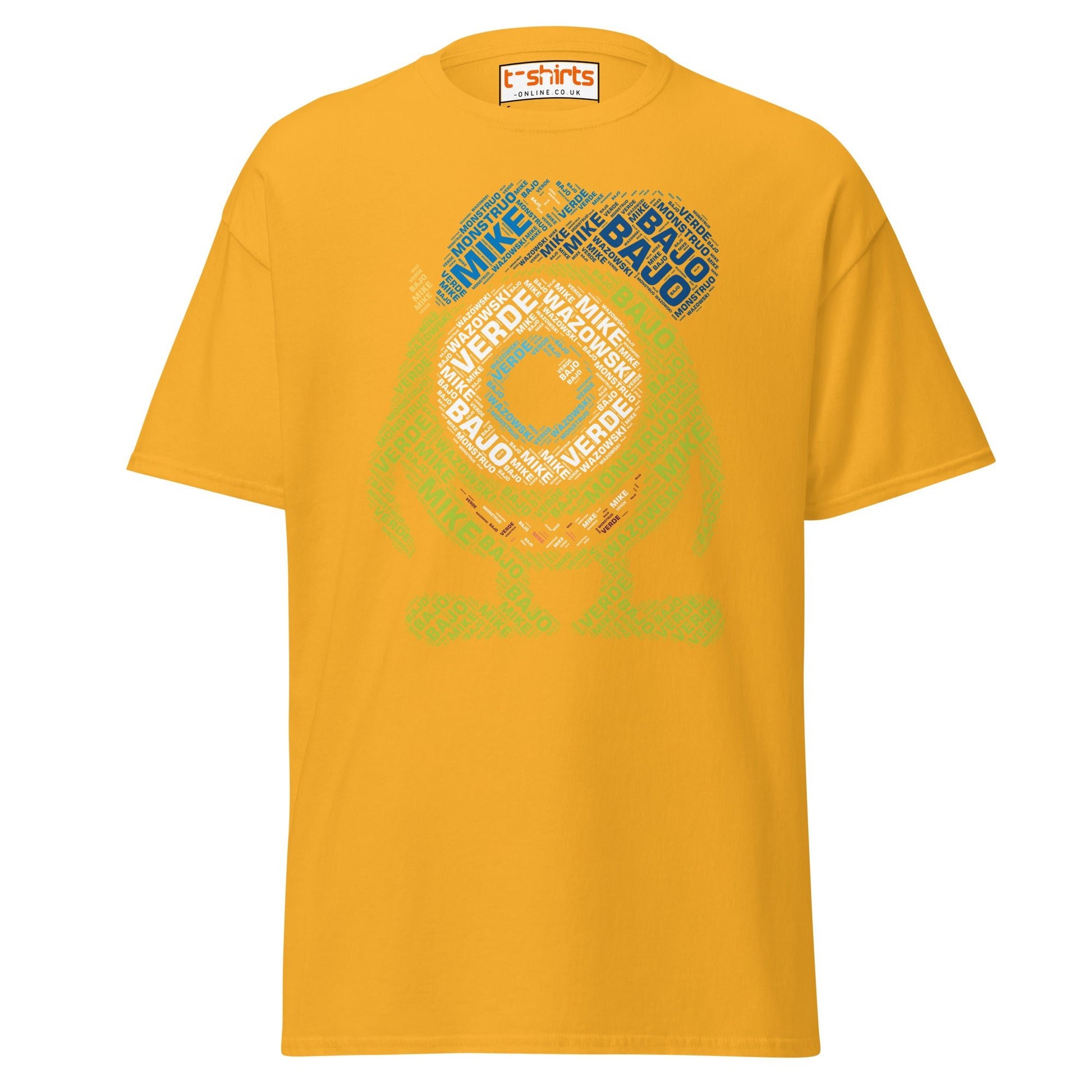 Mike Wazowski Word Art T-Shirt - Gold - T-Shirts Online